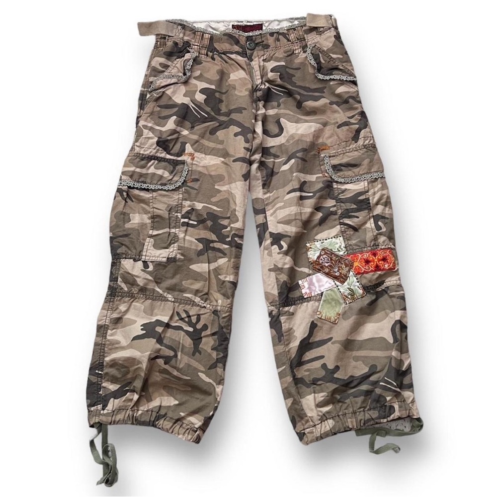 super cute y2k miss me camp cargo parachute pants